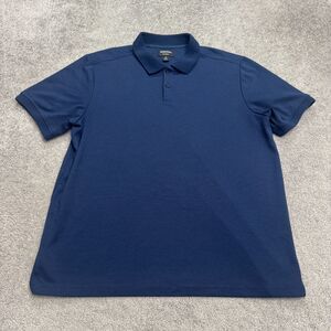 Nordstrom Tech-Smart Performance Polo Shirt Mens XL Navy Blue Short Sleeve Golf